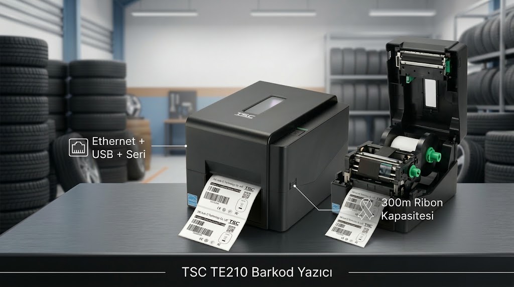 TSC TE210 Termal Transfer Barkod & Etiket Yazıcı - Görsel 3