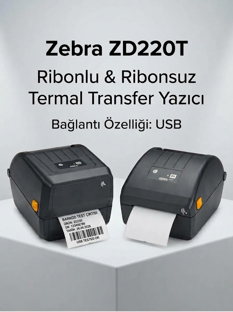 Zebra ZD220T USB Termal Barkod & Etiket Yazıcı